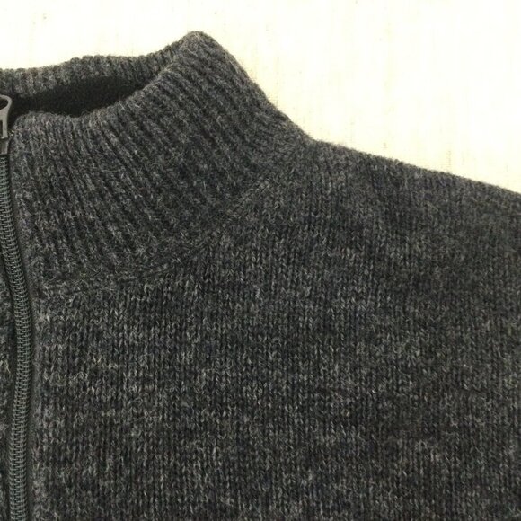 REI Sweater Mens XL Black 100% Virgin Wool Knit Long Sleeve Quarter Zip Pullover - Picture 5 of 11